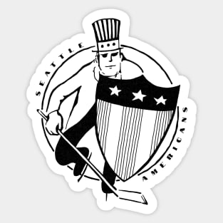 DEFUNCT - Seattle Americans Hockey 1955 Sticker